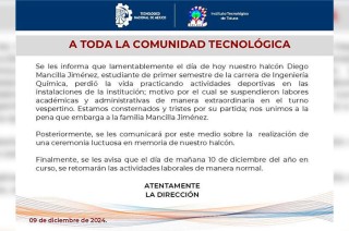 Las labores se suspendieron de manera extraordinaria en el turno vespertino.