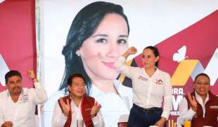 El dirigente nacional de Morena, Mario Delgado, acompañó a Michelle Núñez