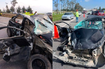 Elementos de la Guardia Nacional acordonaron la zona y retiraron los vehículos con apoyo de grúas