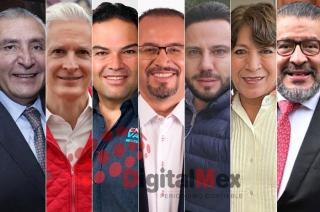 Adán Augusto López, Alfredo del Mazo, Enrique Vargas, Omar Ortega, Anuar Azar, Delfina Gómez, Horacio Duarte 