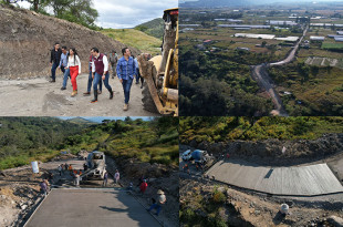 Camino construido con recursos municipales y apoyo de los gobiernos de Coatepec Harinas, Pilcaya y la Junta de Caminos del Estado de México.