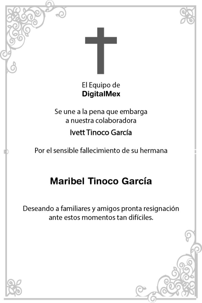 Esquela Maribel Tinoco García