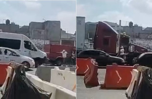 El conductor de una camioneta tipo pick up disparó en repetidas ocasiones contra el operador de un tractocamión.