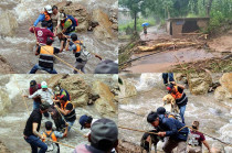 Rescate de habitantes en comunidades afectadas por tromba.