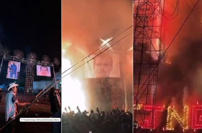 Videos difundidos en redes sociales muestran que durante el concierto, la canción “El del Palenque” de Los Alegres del Barranco, cuyo contenido hace referencia directa a El Mencho.